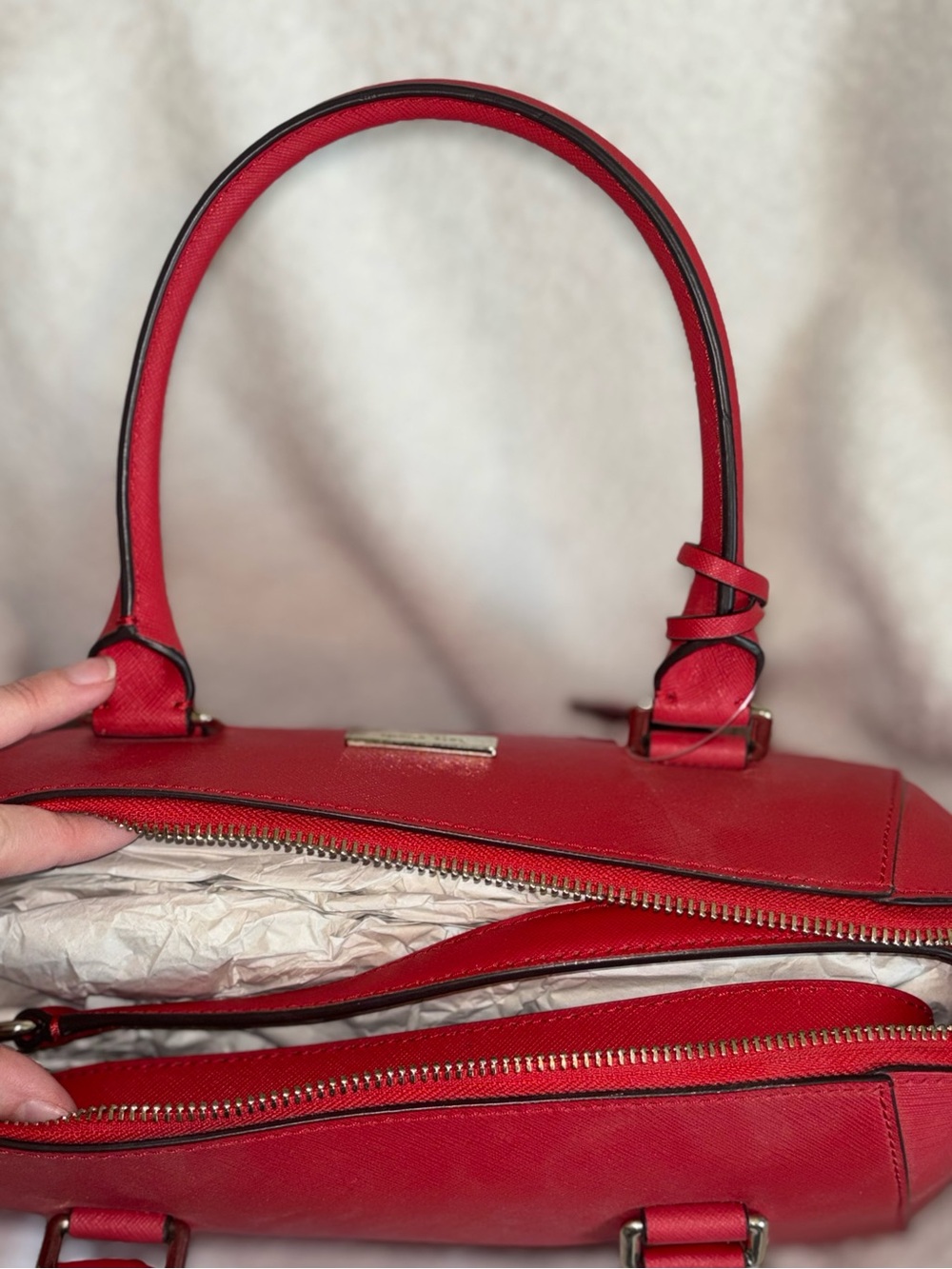 kate spade red saffiano dome satchel - Picture 4 of 4